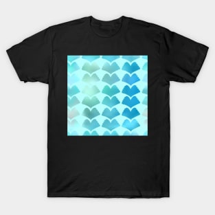Blue Ginkgo Array on Light Aqua 5748 T-Shirt